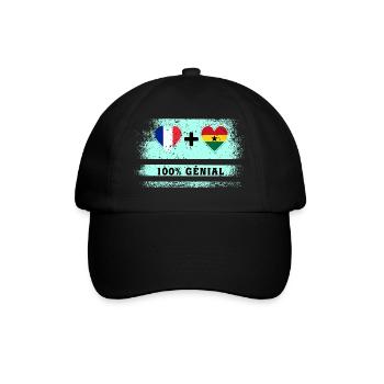 Drapeau France et Ghana 100% génial - Casquette classique - noir/noir - Devant