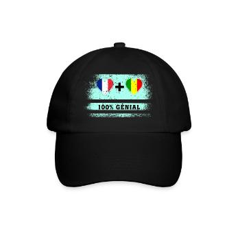 Drapeau France et Mali 100% génial - Casquette classique - noir/noir - Devant