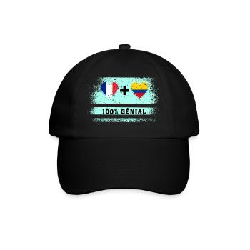 Flag France and Colombia 100% awesome - Baseball Cap - black/black - Front