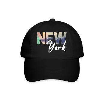 Texte en dégradé de la skyline de New York - Casquette classique - noir/noir - Devant