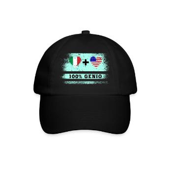 Italy and USA flag 100% genius - Baseball Cap - black/black - Front