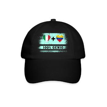 Italy and Venezuela 100% genius flag - Baseball Cap - black/black - Front