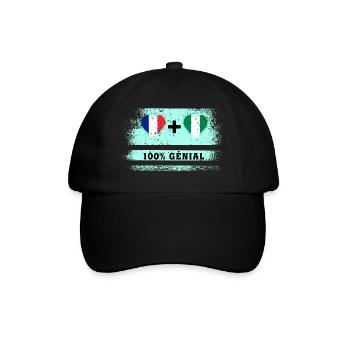 Drapeau France et Nigeria 100% génial - Casquette classique - noir/noir - Devant