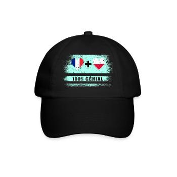 Flag France and Poland 100% awesome - Baseball Cap - black/black - Front