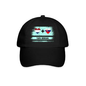 Slovakia and the Netherlands 100% Genius flag - Baseball Cap - black/black - Front