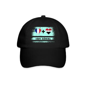 Drapeau France et Syrie 100% génial - Casquette classique - noir/noir - Devant