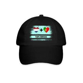 Portugal and the Netherlands 100% Genius flag - Baseball Cap - black/black - Front