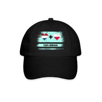 Poland and the Netherlands 100% Genius flag - Baseball Cap - black/black - Front