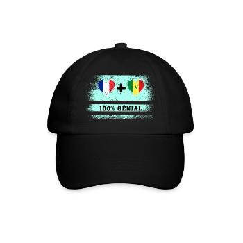 Drapeau France et Sénégal 100% génial - Casquette classique - noir/noir - Devant
