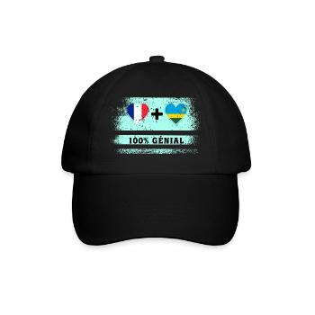 Drapeau France et Rwanda 100% génial - Casquette classique - noir/noir - Devant
