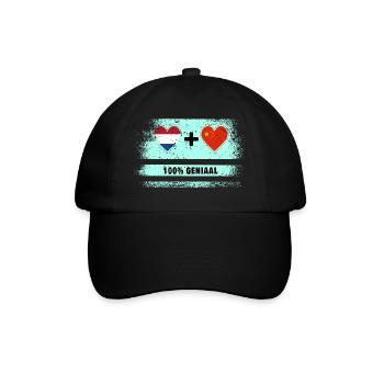 China and the Netherlands 100% Genius flag - Baseball Cap - black/black - Front