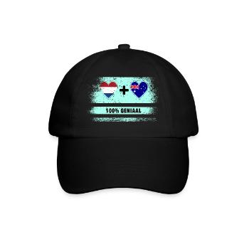 Australia and The Netherlands 100% Genius flag - Baseball Cap - black/black - Front