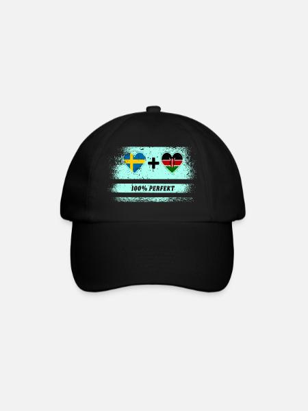 Kenia und Schweden 100% perfekt / Geschenk - Baseballkappe - Schwarz/Schwarz