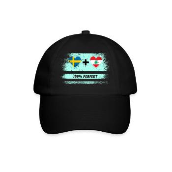 Libanon und Schweden 100% perfekt / Geschenk - Baseballkappe - Schwarz/Schwarz - Vorne