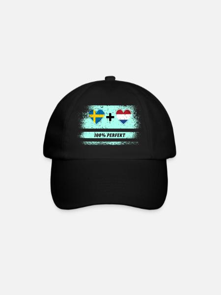 Niederlande und Schweden 100% perfekt / Geschenk - Baseballkappe - Schwarz/Schwarz