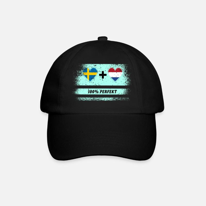 Netherlands and Sweden 100% Perfect / Gift - Baseball Cap - black/black