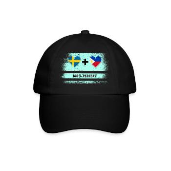 Philippines et Suède 100% parfait / cadeau - Casquette classique - noir/noir - Devant