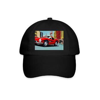Retro sports car red 1960s - Baseball Cap - black/black - Front