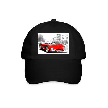 Retro sports car red - Baseball Cap - black/black - Front