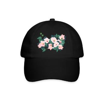 Minimalist flowers - Baseball Cap - black/black - Front