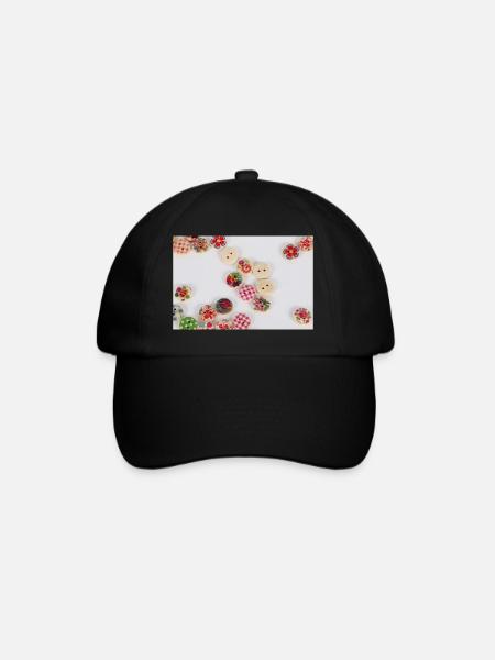 bunte Knöpfe - Baseballkappe - Schwarz/Schwarz