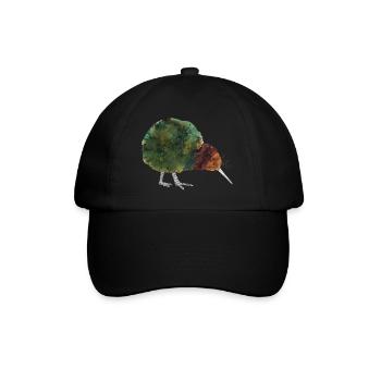 Kiwi Vogel Neuseeland Apterygidae Vogelfan Maori - Baseballkappe - Schwarz/Schwarz - Vorne