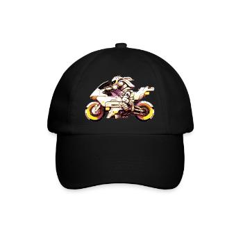 So fährt man Motorrad in der Zukunft bei Rennen - Baseballkappe - Schwarz/Schwarz - Vorne