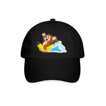 Affe Banane - Baseballkappe - Schwarz/Schwarz - Vorne