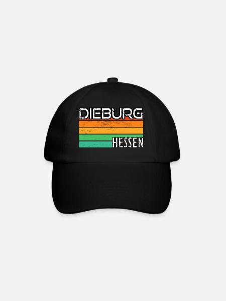Dieburg Hessen Retro Grunge - Baseballkappe - Schwarz/Schwarz