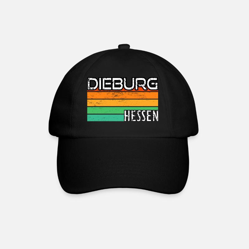 Dieburg Hessen Retro Grunge - Baseballkappe - Schwarz/Schwarz