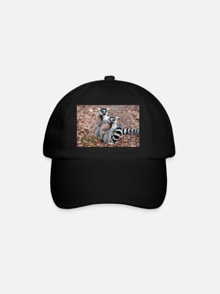 Kattas Lemur catta - Baseballkappe - Schwarz/Schwarz