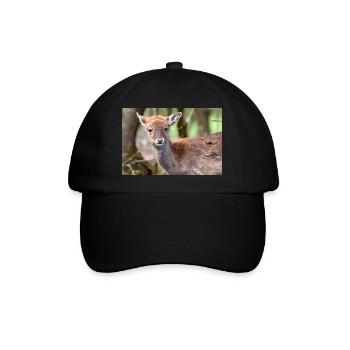 Fallow Deer (in german Damwild or Damhirsch) Dama - Baseball Cap - black/black - Front