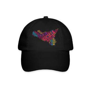 Sicile t-shirt carte nuage de mots trinacria - Casquette classique - noir/noir - Devant