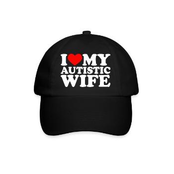 I Love My Autistic Wife Heart My Wife With Autism - Baseball Cap - black/black - Front