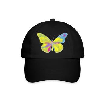 Bunte Schmetterling - Baseballkappe - Schwarz/Schwarz - Vorne