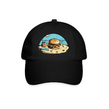 Hamburger at beach n°1 - Baseball Cap - black/black - Front