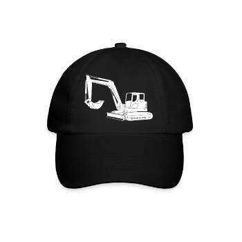 Baggerfahrer Silhouette - Baugeräteführer - Baseballkappe - Schwarz/Schwarz - Vorne