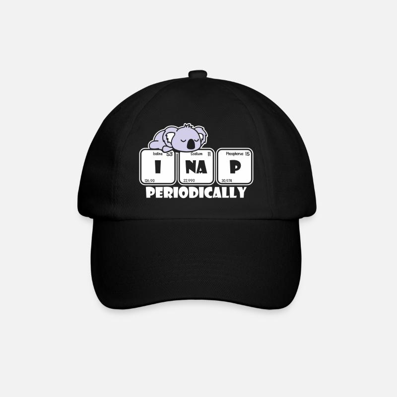 I Nap Periodically Chemistry Science Pun - Baseballkappe - Schwarz/Schwarz