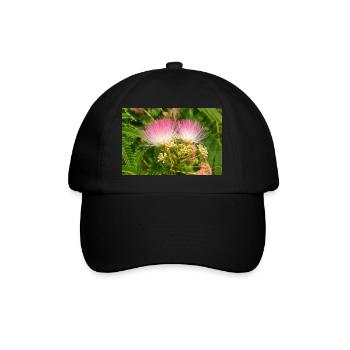 Persischer Seidenbaum auch rosa Seidenbaum auch Mimose - Baseballkappe - Schwarz/Schwarz - Vorne