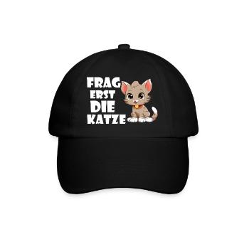 Demandez d’abord au chat. - Casquette classique - noir/noir - Devant