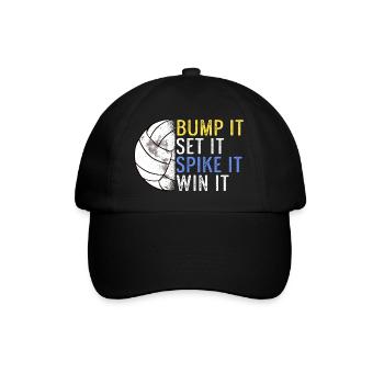 Volleyball Player Bump It Set It Spike It Win It S - Baseballkappe - Schwarz/Schwarz - Vorne