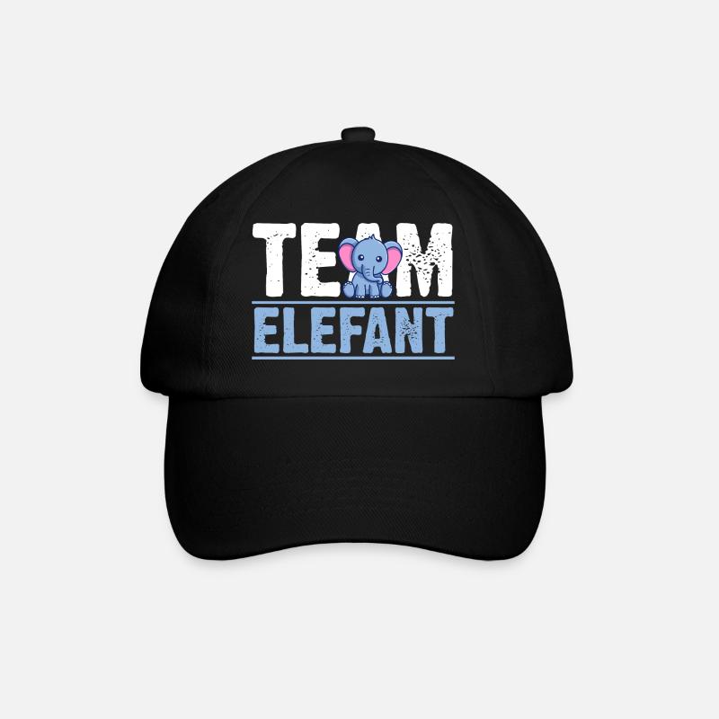 Elefant Elefanten - Baseballkappe - Schwarz/Schwarz