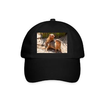 dwarf mongoose (in german Zwergmangusten) Helogale - Baseball Cap - black/black - Front