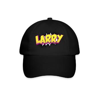 Larry Benutzerdefinierter Name Comic-Stil Pop-Art, Larry - Baseballkappe - Schwarz/Schwarz - Vorne