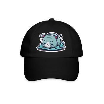un chaton kawaii mignon en sieste - Casquette classique - noir/noir - Devant