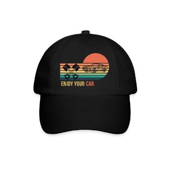 Enjoy your car - Baseballkappe - Schwarz/Schwarz - Vorne