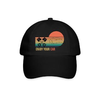 Enjoy your car - Baseballkappe - Schwarz/Schwarz - Vorne
