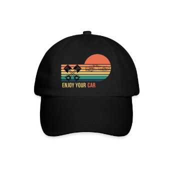 Enjoy your car - Baseballkappe - Schwarz/Schwarz - Vorne