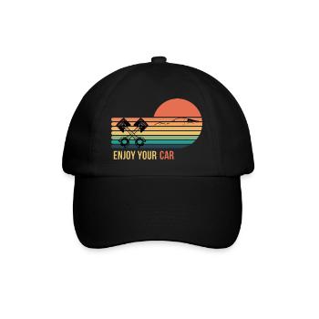 Enjoy your car - Baseballkappe - Schwarz/Schwarz - Vorne