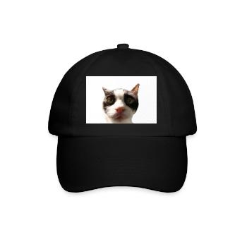 Katze - Baseballkappe - Schwarz/Schwarz - Vorne